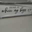 Home is Where My Boys are Sign Framed Wall Art, 32''12'' Rustic Horizontal My Son Plaque with Black Frame for Baby Kid Boy Son Teen Toddlers Room, Horizontal Mom of Boys Gifts Nursery Decor