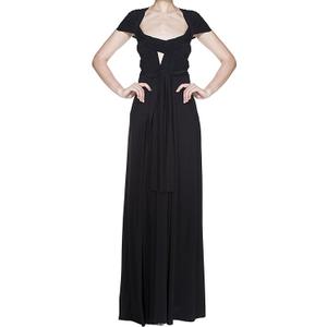 Women's Transformer Convertible Multi Way Wrap Long Prom Maxi Dress V-Neck High Low Wedding Bridesmaid Evening Party Grecian Dresses Boho Backless Halter Formal Cocktail Dance Gown Black X-Large