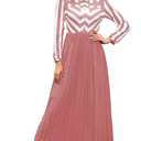 Women's Summer Floral Spaghetti Strap Long Maxi Dresses Low-Cut Bohemian Beach Sundress (Pink, M)