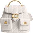 COACH Women's Quilted Leather Tabby Backpack (Chalk)