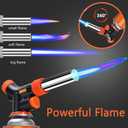 Culinary Professional Kitchen Cooking Torch, Upgrade Butane Torch for Cooking, Adjustable Flame with Reverse Use（Butane Gas Not Included）