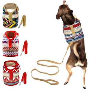 Dog Harness & Leash Set for Small Breeds (Large, Goa) (L 6-12 lb, Chest 13-16)
