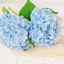 Real Touch Blue Hydrangea Artificial Flowers with Stems, Fake Silk Flowers for Outdoors, 2 Pcs Artificial Flowers for Home Decor Wedding Bouquets Centerpieces Vase