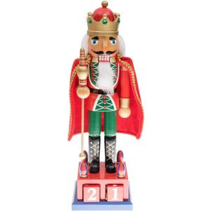 Clever Creations Wooden Christmas Nutcracker Advent Calendar, Countdown to Christmas, Festive Holiday Decoration, King