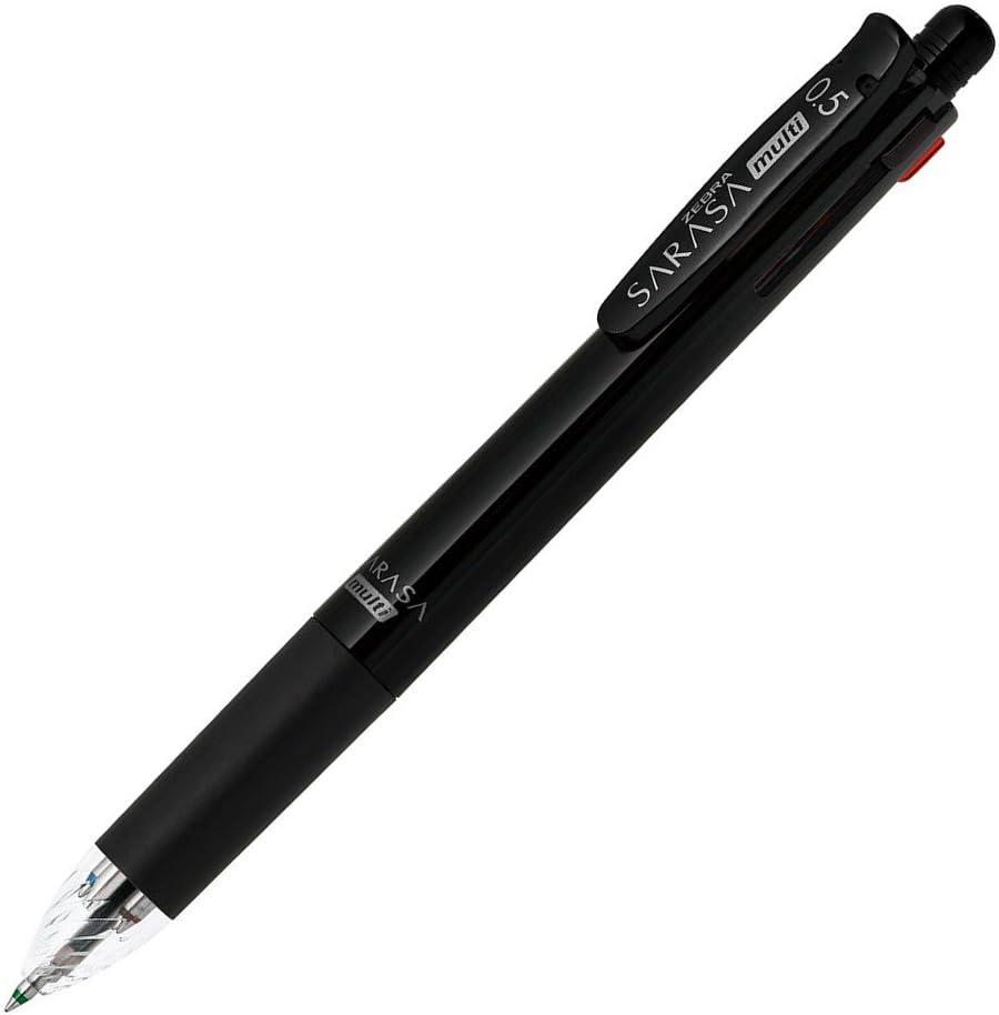 ZEBRA P-J4SA11-BK Multi-functional Pen, 4 Colors + Sharp, Sarasa Multi, 0.5, Black