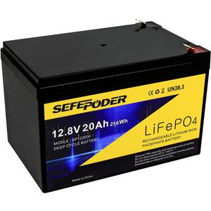 12V 20Ah Lithium LiFePO4 Deep Cycle Battery, 4000 Cycles Rechargeable Battery for Electric Scooter, Ride On Toy, Lighting, Power Wheel, Fish Finder and More with Built-in 40A BMS