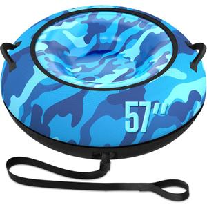 Toffos Snow Tube with 600D Oxford Cover, Heavy Duty Snow Sled, Inflatable Cold Resistance Toboggan Winter Outdoor Skiing Fun