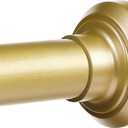 ENJOYBASICS Shower Curtain Rod 30 to 52 Inches, Stainless Steel Adjustable Spring Tension Rods No Drill for Bathroom, Closet, Window, Room Divider, Never Rust, Non Slip, Gold