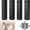 IRONWALLS 4-Pack Metal Bed Riser for Dorm Room, 3.15 Diameter Square Bed Frame Risers Adjustable Furniture Risers Lift to 11, 8, 5, 3 Height, College Dorm Bed Lifting Kit Hold Up to 9000LBS