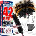 42-Feet Dryer Vent Cleaner Kit, Lint RemoverUpgraded Flexible Quick-Snap Brush with Drill Attachment,Extends Up to 42 FEET for Easy CleaningCleaning Tools Use with/Without a Power Drill