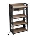Bakers Rack with Power Outlet 4-Tier Kitchen Baker's Rack,Microwave Cart