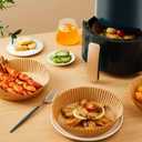 100 PCs Disposable Air Fryer Parchment Paper Liners, Disposable, Non-Stick, Oil-Proof, Water-Proof, Unbleached Baking Paper, Food Grade, Easy cleanup, Mess-Free, for All Roasting Baking (20 cm Square)