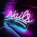 JFLLamp Nails Neon Signs for Wall Decor Neon Lights for Bedroom Led Signs Suitable for Nail Salon Office Man Cave Beer Bar Pub Restaurant Christmas Birthday Party Gift for Lover (Nails)