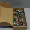 Syhood 12 Set 7.9 Inch Christmas Ball Picks and Sprays Shatterproof Xmas Red Green Gold Ball Ornaments on Wired Picks for Christmas Tree Vase Wreath Stairs Garland Decoration Supplies