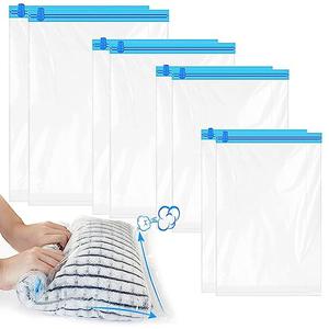 Mezeic Compression Bags for Travel, 8 Pack Space Saver Bags No Pump Need Vacumm Storage Bags Roll Up Travel Accessories Packing Bags Organizers for Clothes, Travel Essentials