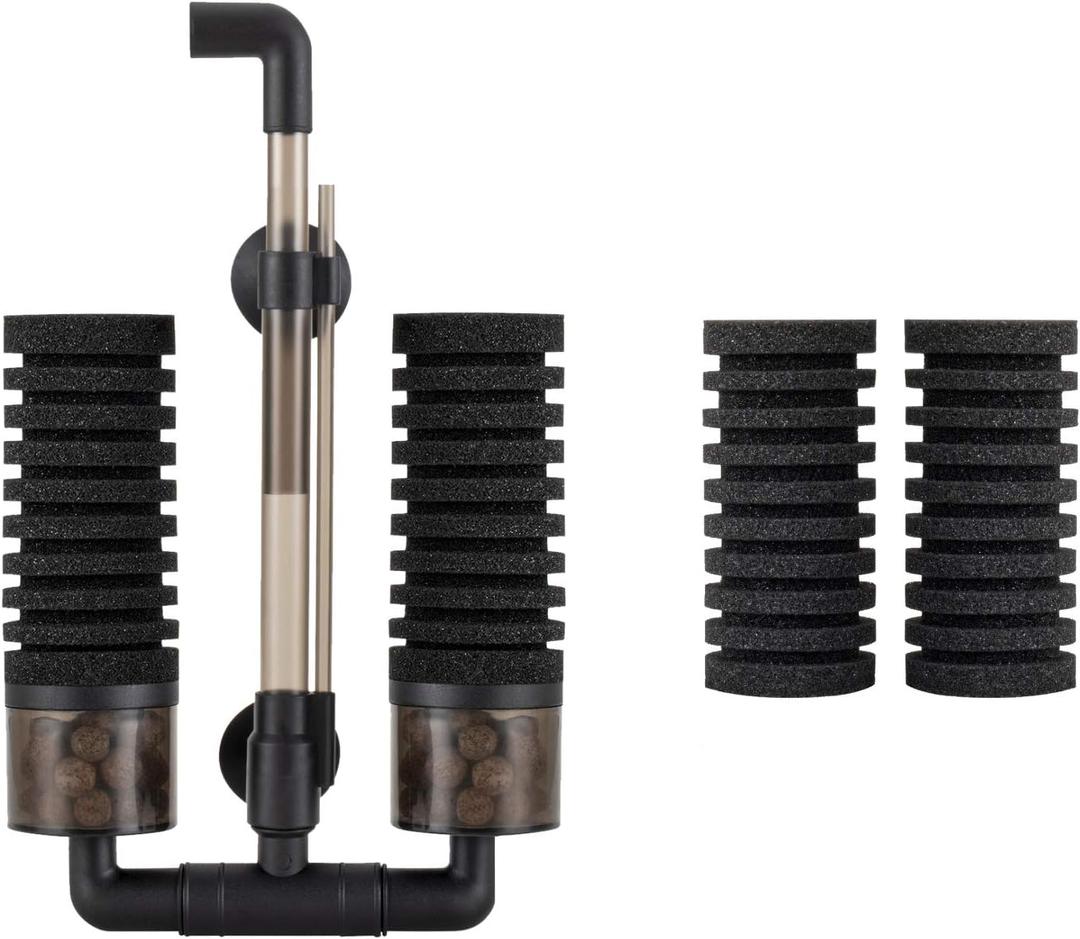 hygger Aquarium Double Sponge Filter, Comes with 2 Spare Sponges (S) (Filter S (10-40 gallon))