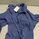 ZESICA Womens 2026 Spring Long Sleeve Blouse Business Dressy Casual Button Down Shirts Peplum Tops Fashion Trendy Clothes Navy Medium