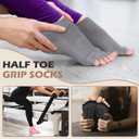 Jeyiour 5 Pairs Toeless Grippy Yoga Pilates Socks for Women Non Slip