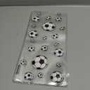 Soccer Treat Gift Bags 50PCS Soccer Cellophane Goodie Bags Durable Clear Plastic Treat Bags with 50 Twist Ties Soccer Party Favor Bags for Game Day, Birthday, Sports Events, Team & School Activities