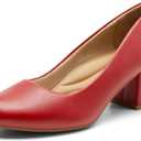 DREAM PAIRS Women's Pumps Low Chunky Block Heel Dress Shoes Closed Round Toe Comfortable Heels (10)