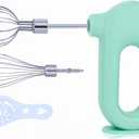 MINI Household Cordless Electric Hand Mixer,USB Rechargable Handheld Egg Beater with 2 Detachable Stir Whisks 4 Speed Modes,Baking At Home For Kitchen,Lightweight Portable(Green)