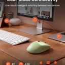 SEUNKWANG EWEADN Q5 Wireless Mouse, BT & 2.4G Computer Mice with Visible Battery Indicator, 1600 DPI, Rechargeable Bluetooth Mouse, 6 Button Portable Silent Computer Mouse for Laptop/PC/Mac - Green