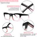 6 Pack Reading Glasses for Women Blue Light Blocking Computer Square Readers with Spring Hinge (Mix Color, 0.00, x)