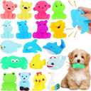 Liliful 18 Pcs Latex Squeaky Dog Toys 3.5 Inch Dog Squeaky Toys Soft Rubber Chew Toys Durable Fetch Play Animal Balls Toy for Small Dogs Puppy Medium Pets Dogs