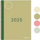 Rileys & Co 2025 Simple Weekly Planner - Annual Weekly & Monthly Agenda Planner, Jan - Dec 2025, Hardbound Cover, Notes Pages, Twin-Wire Binding (8.5 x 11-Inches, Green) 4 PCS