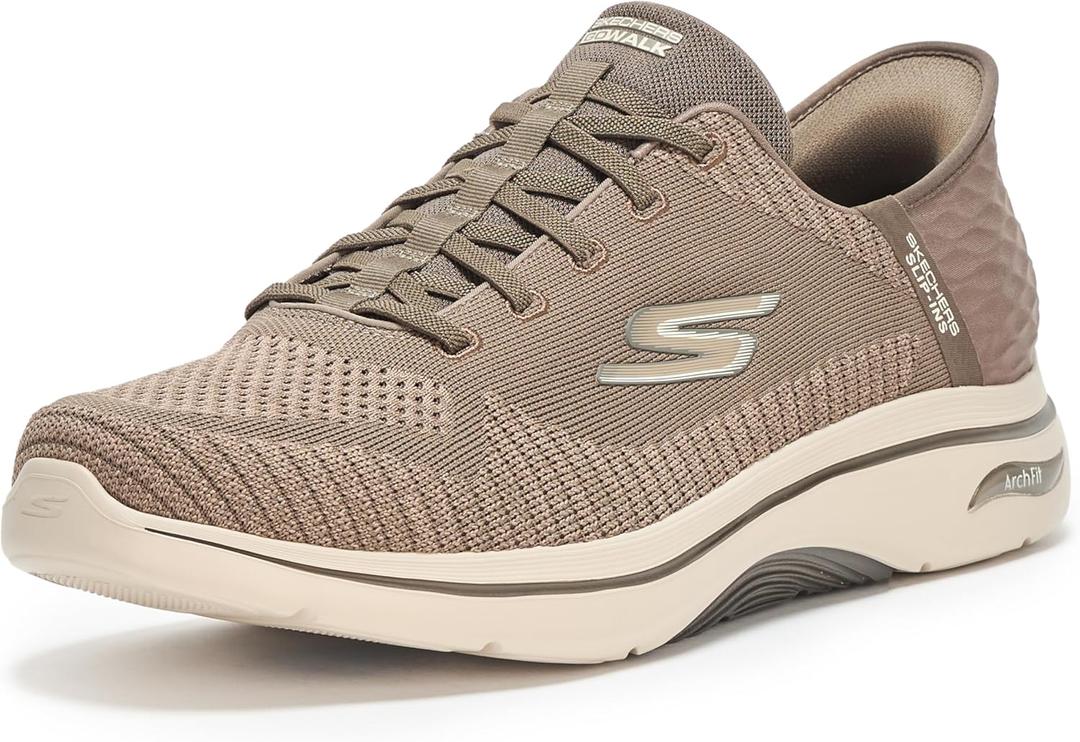 Skechers Men's Go Walk Arch Fit 2.0-Grand Sneaker (9.5 X-Wide, Taupe)