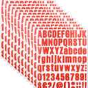 4 x 1 Inch Letter Stickers, 972 Pieces Alphabet Number Symbol Stickers, Self Ahesive Vinyl Letter Sticker Decals for Scrapbooking, Sign, Water Bottle(Red)