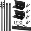HYJ-INC Heavy Duty Backdrop Stand Pipe and Drape Photography Backdrop Stand Kit Adjustable Photo Background Stand 10ft x 10ft with Metal Base, 4 Clamps,Carrying Bag for Photography Video Studio