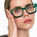 livho Oversized Eyewear Frame for Woman and Men - Rectangle Fashion Glasses for Computer, Chic Preppy Frame