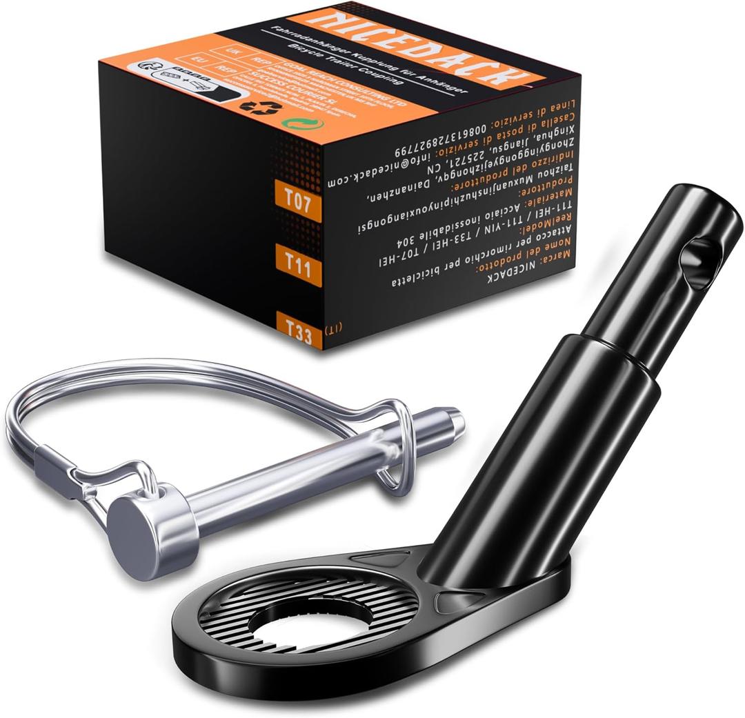 NICEDACK 12mm Universal Child Trailer Adapter for Dog, Bicycle Trailer Couplings (Black)