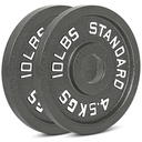 Cast Iron Olympic Weight Plates – Free Weights with 2-inch Hole & Anti-Rust Hammertone Finish - Ideal for Strength Training, Crossfit Equipment & Home Gym Set – Sold in Pairs - 4 Pack-10Lb