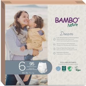 Bambo Nature Hypoallergenic Training Pants, Eco-Labelled Training Pants, Totally Chlorine-Free, Skin Friendly - Size 6 (95 Count)