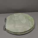Angel Shield Marble Toilet Seat Durable Molded Wood with Quiet Close, Easy Clean, Quick-Release Hinges Round Toilet Seat (Round, Green Marble)