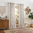 NICETOWN Thick Linen Sheer Curtains for Privacy Protection in Boho Style, Grommet Rustic Flax Window Treatment Semi Sheer Drapes with for Farmhouse/Patio Door, W50 x L95, Taupe, Set of 2
