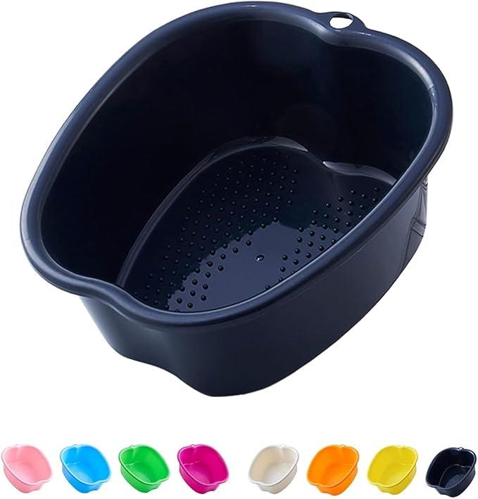 AXLOFO Foot Soaking Bath Basin, Large Plastic Foot Soaking Tub, Feet Massage Feet Bath Bucket, Great for Getting The Dead/Old Skin Off Your Foots (Black)