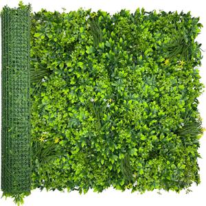 Artificial Plant Wall Roll, 40X120 in (33.5 sqft) UV-Anti Ivy Privacy Fence Wall Screen Faux Greenery Panels Backdrop Boxwood Ivy Vine Leaf Hedge Fence for Indoor Outdoor Green Wall Decor