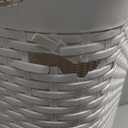 Mind Reader 40L Slim Laundry Hamper, Clothes Basket, Lid, Wicker Design, Plastic, 18"L x 10.4"W x 23.5"H, Ivory