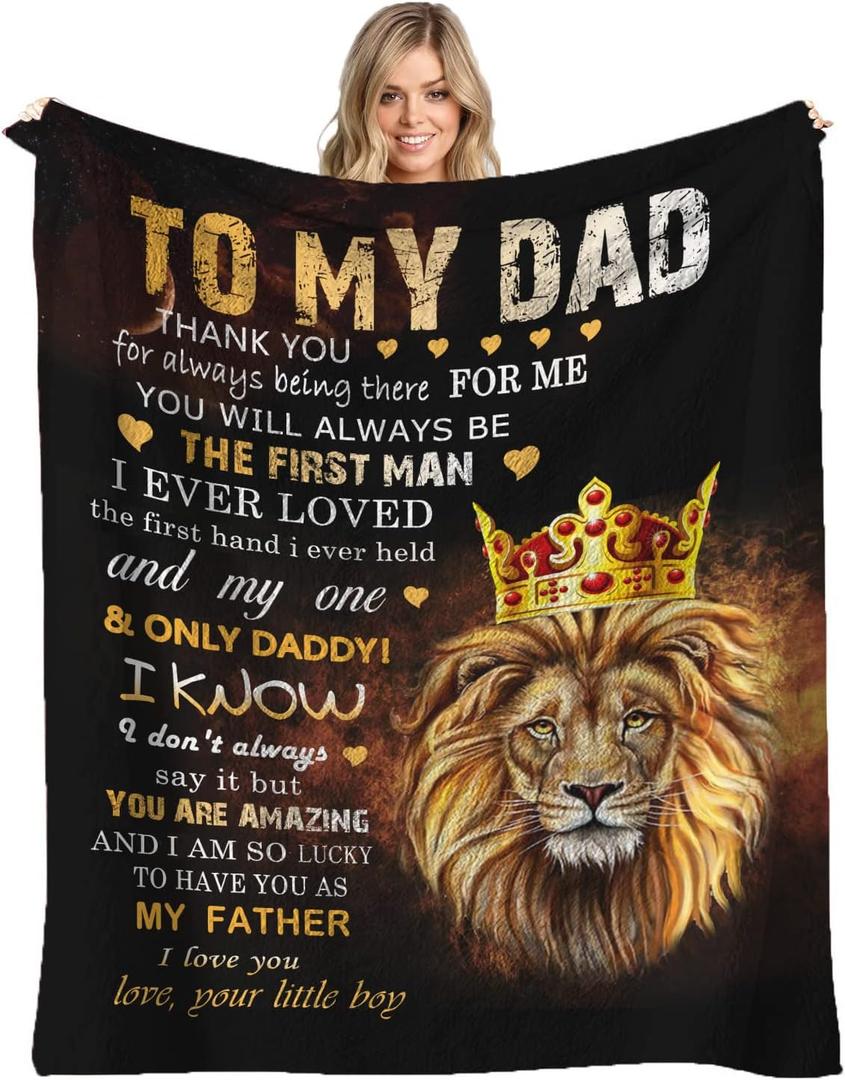 Gifts for Dad - Blanket for My Dad for Birthday, Fathers Day, Christmas, Valentines - Flannel Blanket, 60''x50''