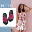 Putu Women's Platform Slide Sandals Open Toe Sandals Comfort Slides Slip On Hot Pink Size 8