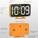 WulaWindy Digital Alarm Clock, Large Mirrored LED Display, with USB Charger, Snooze Function Dim Mode Wall Hanging Beside Desk Clock for Bedroom