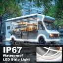 Gliztech RV Awning Lights 20FT, Camper Awning Lights for RV Canopy Exterior, IP67 12V White COB Waterproof Underglow Led Light kit for Motorhome, Travel Party, Trailers, Food Trucks
