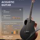 Donner 38" Carbon X Wood Acoustic Guitar Beginner & Intermediate Learner Kits - Carbon Fiber Top, Wooden Body, Durable Solid Guitar with Case, Strap, Steel-String, RISING-G1 (Satin, Brown)