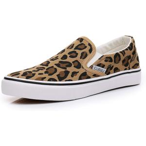 Cull4U Women's Classic Slip On Trainer Shoes (9, Leopard)