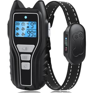 Dog Training Collar with Remote, Waterproof IPX7 E Collar for Dogs, Beep and Vibration Modes, Safe and Humane Training, 2000FT Range, Rechargeable, Fits Small Medium Large Dogs 15–120 lbs