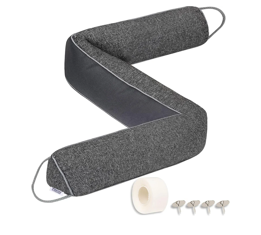 TORRAMI Under Door Draft Stoppers 32 Inch, Heavy Triangle Stop Draft Block Cold Air/Wind/Breeze Noise Blocker Door Sweeps Weather Stripping Bottom Seal Dark Gray