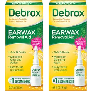 Debrox Ear Wax Removal Drops, Gentle Microfoam Ear Wax Remover, 0.5 Fl Oz, 2 Pack (0.5 Ounce (Pack of 2)), 

12/2025